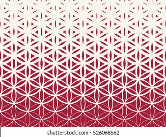 Abstract sacred geometry red gradient flower of life halftone   pattern