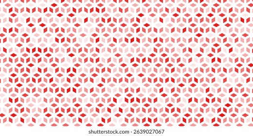 Abstract sacred geometry red grid halftone cubes pattern. vector sacred