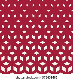 Abstract sacred geometry red grid halftone cubes pattern