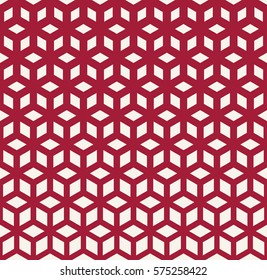 Abstract sacred geometry red grid halftone cubes pattern