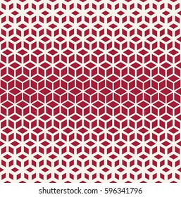 Abstract sacred geometry red grid halftone cubes pattern