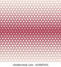 Abstract sacred geometry red grid halftone cubes pattern