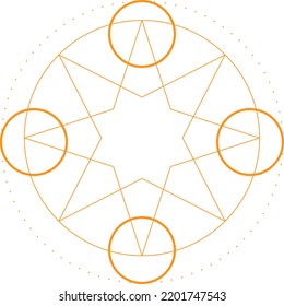 Abstract Sacred Geometry Shape Design Elements. Monoline Mystical Vector Design.
