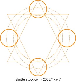 Abstract Sacred Geometry Shape Design Elements. Monoline Mystical Vector Design.
