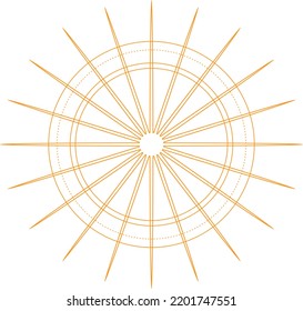 Abstract Sacred Geometry Shape Design Elements. Monoline Mystical Vector Design.
