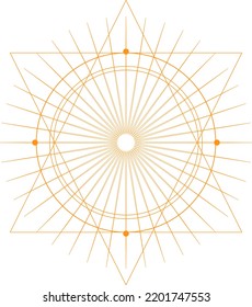 Abstract Sacred Geometry Shape Design Elements. Monoline Mystical Vector Design.
