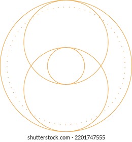 Abstract Sacred Geometry Shape Design Elements. Monoline Mystical Vector Design.
