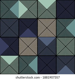Resumen de geometría sagrada. Formas hechas de líneas. Patrón sin foco. Ornamento étnico de boho. Ilustración vectorial para diseño web o impresión.