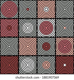 Abstract sacred geometry. Shapes made of lines. Seamless pattern. Ethnic boho ornament. Vector illustration for web design or print.
