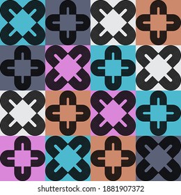 Resumen de geometría sagrada. Formas hechas de líneas. Patrón sin foco. Ornamento étnico de boho. Ilustración vectorial para diseño web o impresión.
