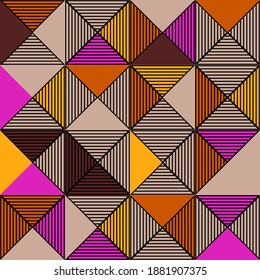 Resumen de geometría sagrada. Formas hechas de líneas. Patrón sin foco. Ornamento étnico de boho. Ilustración vectorial para diseño web o impresión.