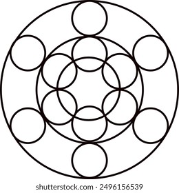 Abstract sacred geometry symbols. Magic symbol vector image 
