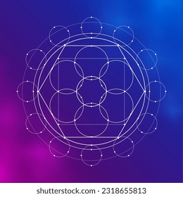 abstract sacred symbol background combined geometry and alchemy design vector