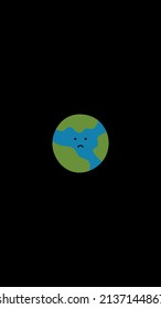 Resumen de la triste tierra en el espacio. Diseño plano.  Ilustración vectorial.