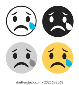 Abstract Sad Face With Tear Silhouette Illustration, can be used for business designs, presentation designs or any suitable designs.