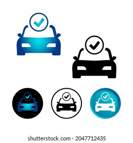 Abstract Safe Car Icon Set