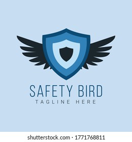 Design-Vorlage für abstrakte Sicherheitsvogel, Vektorgrafik-Logo