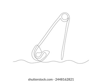 abstract safety pin, continuous single line art hand drawing sketch
