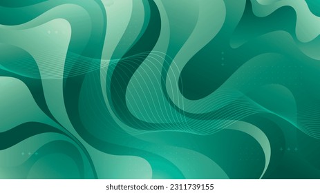 Abstract sage green wave background fluid dynamic colorful