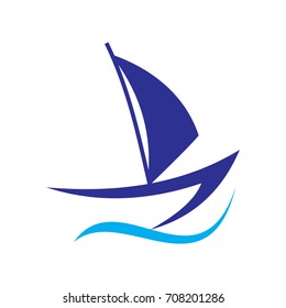 Abstract sail boat logo