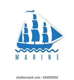 abstract sail ship icon vector design template