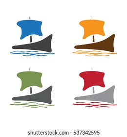 abstract sail ship icon vector design template