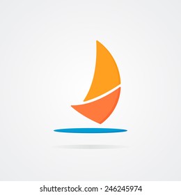 Abstract sailboat logo design