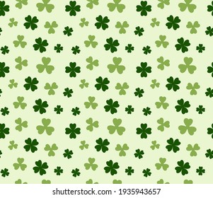 Abstract. Saint Patrick Day pattern seamless background. Design with shamrock for pillow, print, fashion, clothing, fabric, gift wrap, face mask. Vector.