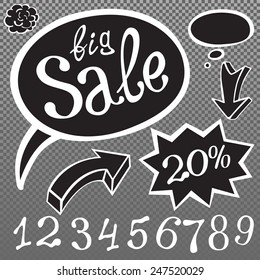 Abstract sale background, vector illustration big number