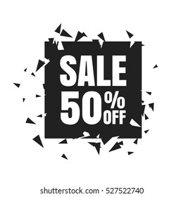 Abstract Sale banner. Sale 50% off. Vector illustration on a white background.