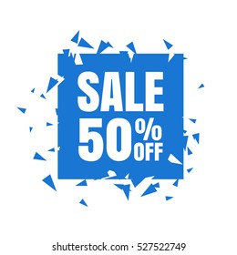 Abstract Sale banner. Sale 50% off. Vector illustration on a white background.