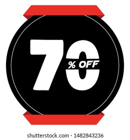 Abstract Sale banner. Sale 70% off. Vector illustration on a white background.