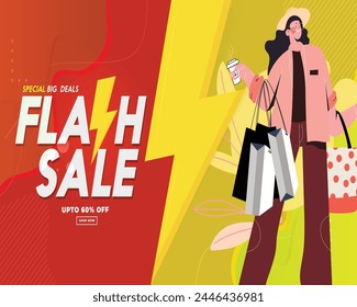 Abstract Sale Banner Flash Sale Discount Banner for social media post Sale Banner with Elegant Background Sale ad Banner