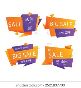 abstract sale banners pack vector