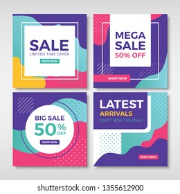 Abstract sale banners for social media. Vol.1