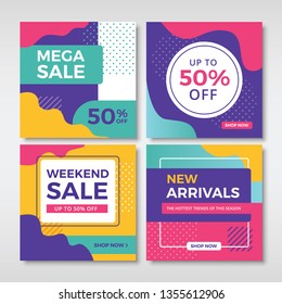 Abstract sale banners for social media. Vol.2