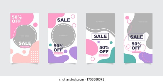 Abstract sale colorful social media stories. - Vector.