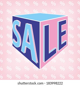 Abstract sale cube