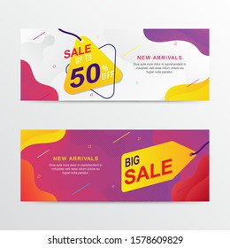 Abstract sale and discount banner promotion design. Vector shape illustration background