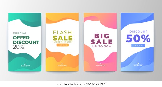 abstract sale instagram stories template,liquid sale banner social media template