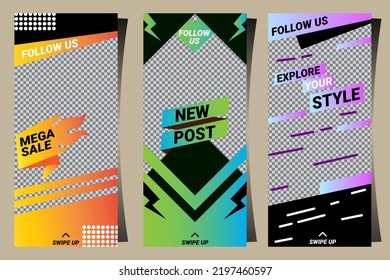 Abstract sale instagram story collection
