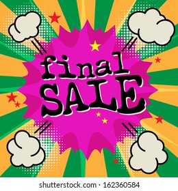 Abstract sale poster with text Final Sale, vector illustration
