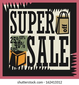 Abstract Sale sign, vector illustration
