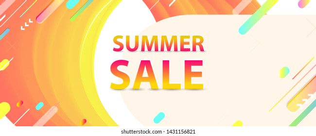 Abstract Sale summer backgrounds colorful 3d holiday vector Illustration graphic design poster flyer leaflet party