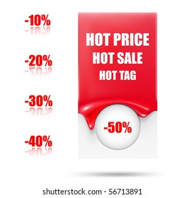 Abstract sale tag. Hot blank tag