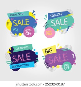 abstract sales banner templates collection