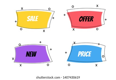 abstract sales promotion design with four color choices