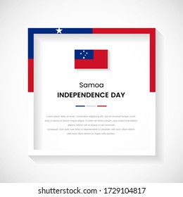 Abstract Samoa flag square frame stock illustration. Creative country frame with text for Independence day of Samoa