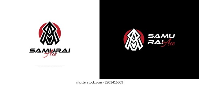 Abstract Samurai Logo with Initial Letter A. Samurai Head Logo, Suitable for Mascot, Emblem or Business Logo
