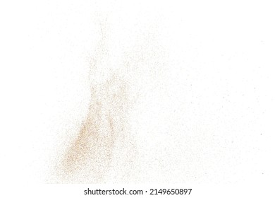 Abstract Sand Explosion Isolated On White Background. Overlay Rusted Effect. Grunge Design Elements. Digitally Generated Image. Vector Illustration, Eps 10